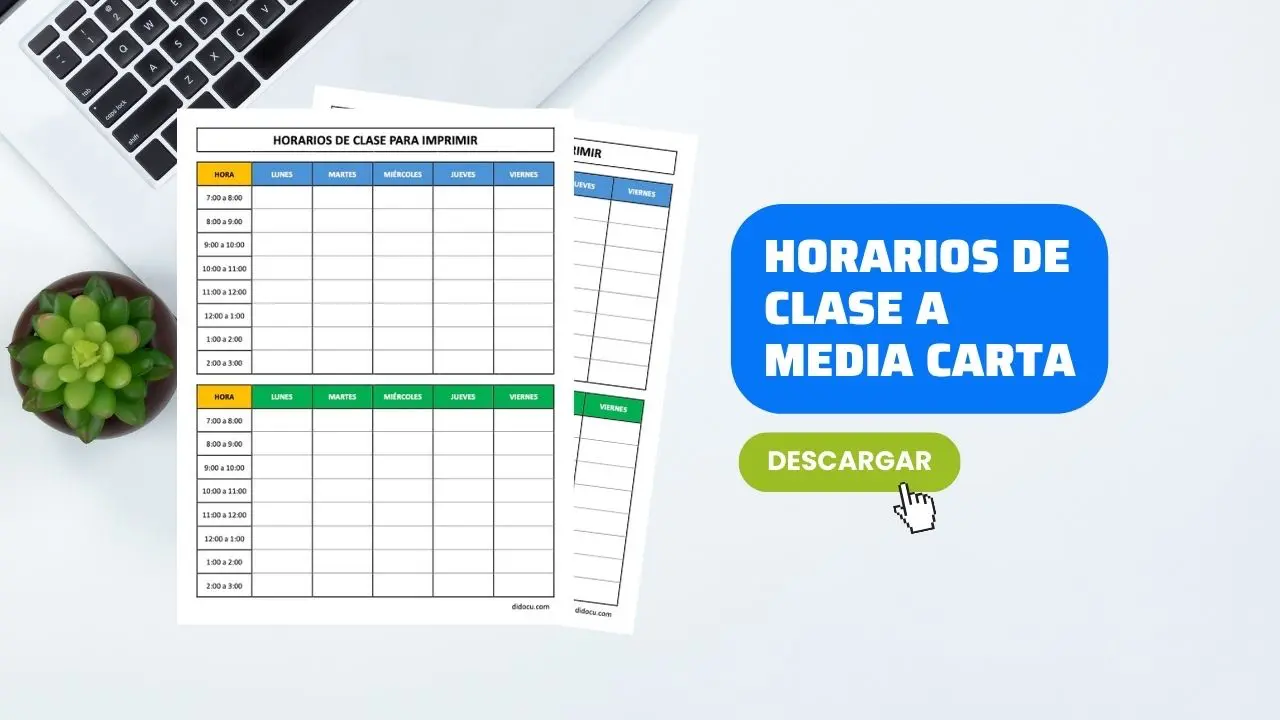 Horarios de Clase Media Carta en Word