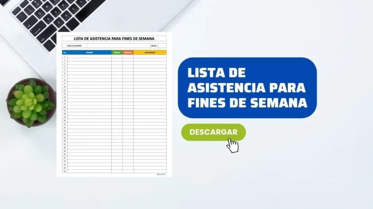 Formato de Registro de Asistencia par Fines de Semana