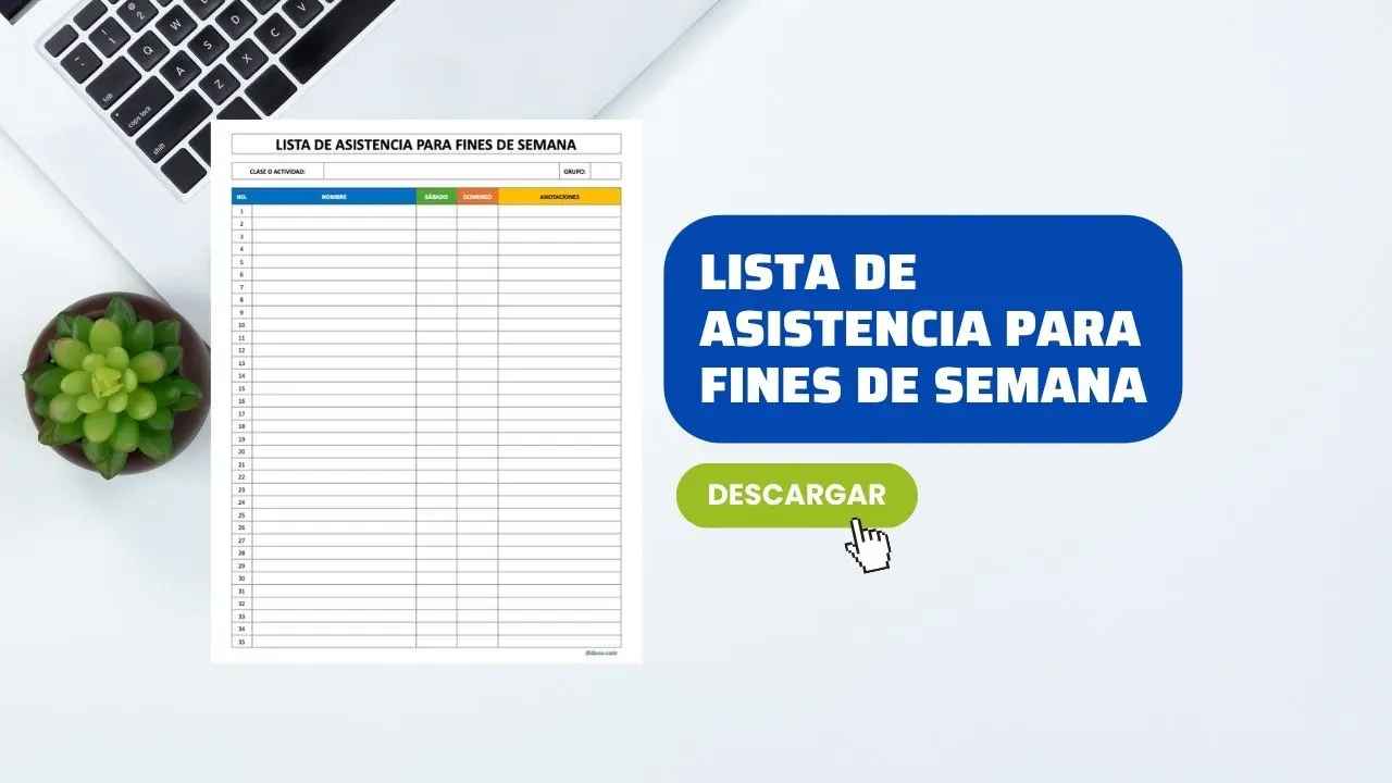 Formato de Registro de Asistencia par Fines de Semana