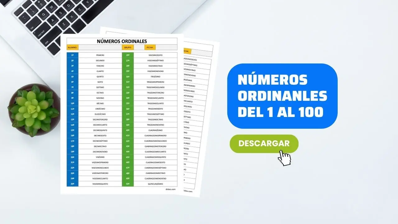 Hoja de Trabajo de Números Ordinales para Niños