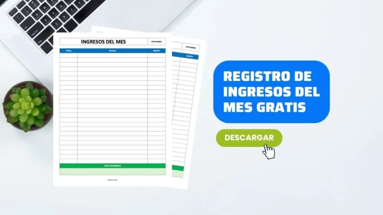 Plantilla de Ingresos del Mes para Imprimir