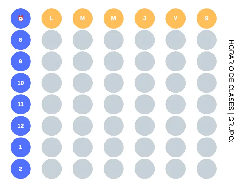 Formatos de Horario de Clases para Canva Gratis