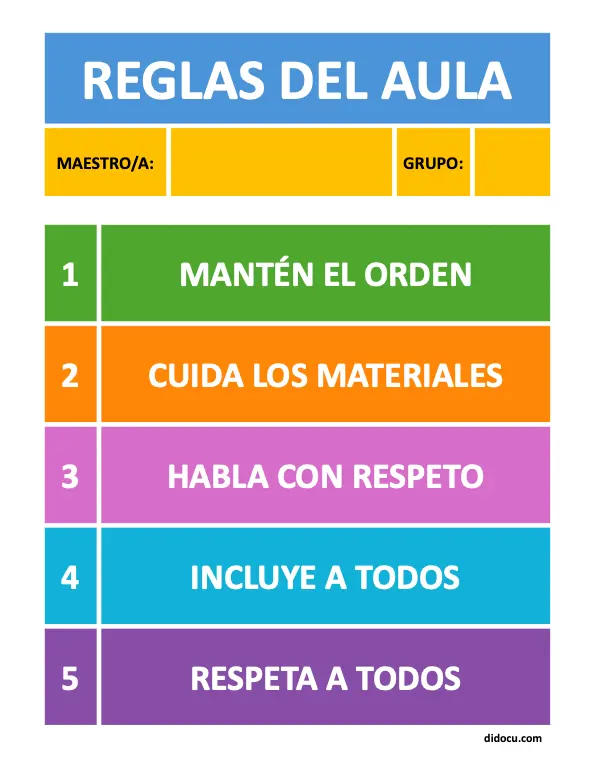 Reglas del Salón de Clase para Imprimir, Editables en Word Gratis