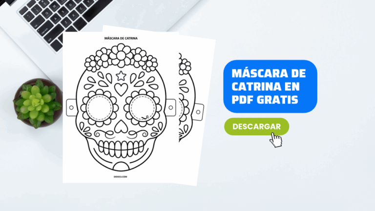 Máscara de Catrina para Imprimir Gratis