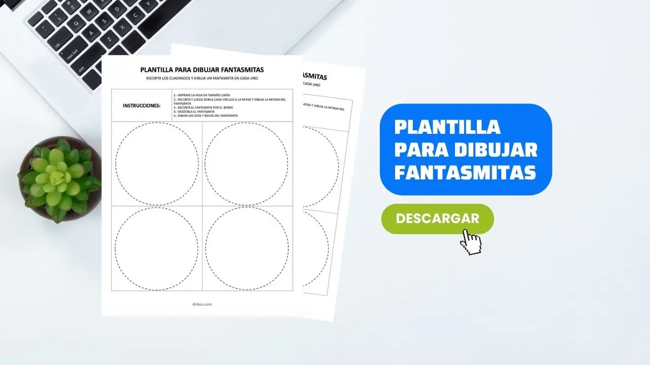 Hoja de Trabajo para Hacer Manualidad de Fantasmitas